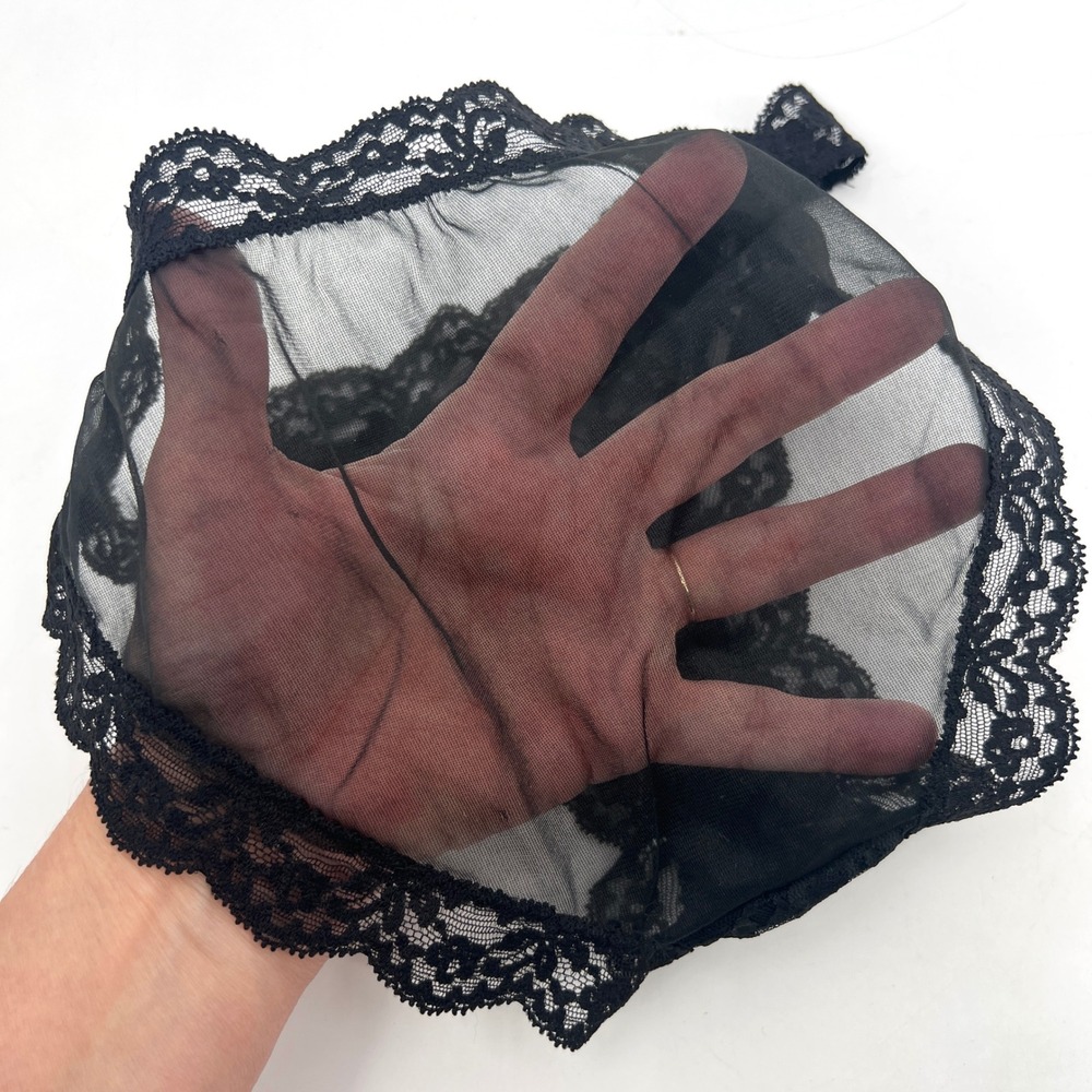 Vintage Glydon's Black Lace Sheer High Leg Panties Made‎ in USA Size S - Picture 4 of 7